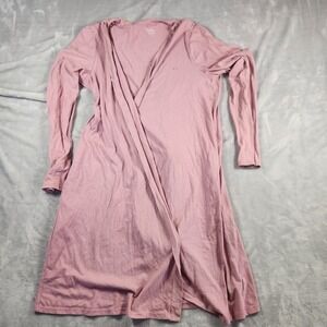 Bump In The Night Womens Drape Tie Waist Robe Pink Size M